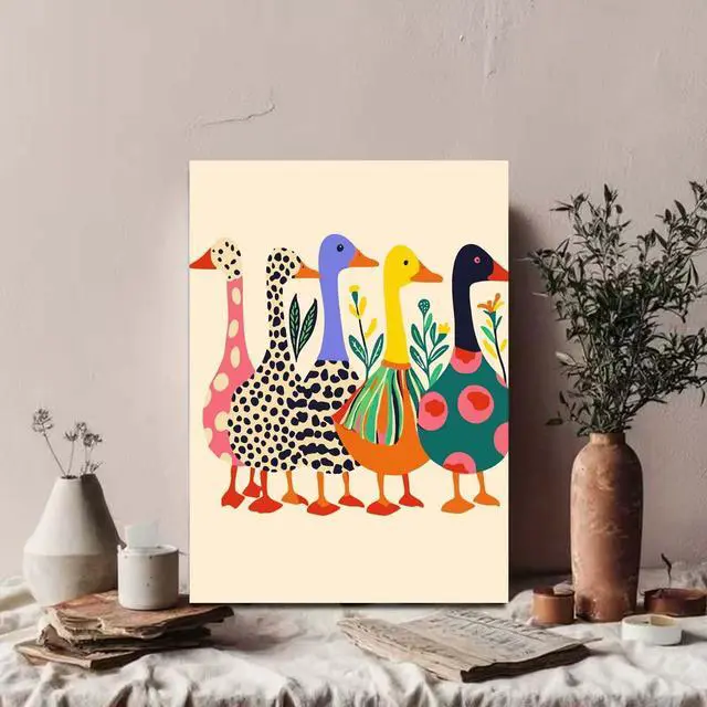Alt view image 5 of 7 - Duck Paint by Numbers Kits for Adult,Colorful Duck Paint by Numbers Kit for Adults Beginners, DIY Animal Acrylic Painting on Canvas for Adult, Home Wall Decor 16 x 20 inch
