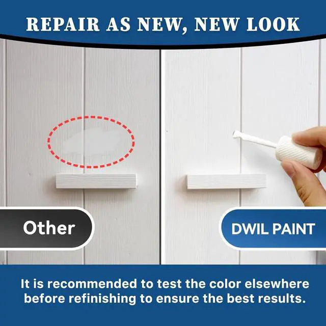 Alt view image 2 of 7 - White Touch Up Paint - Multi Surface Touch Up Paint Pen, Scratch Repair for Wall, Door, Cabinets, Metal, Appliance, Wood, Furniture, 1.5 Fl Oz (Semi Gloss, White)