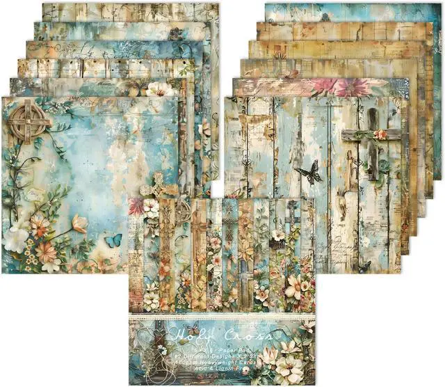 Alt view image 7 of 7 - 24 Sheets Vintage Flowers Scrapbook Paper Pad, 6 x 6 In Floral Patterned Designed Decorative Decoupage Cardstock Supplies for Card Making Folded Material Gift Wrapping Journals DIY Crafts Photo Album