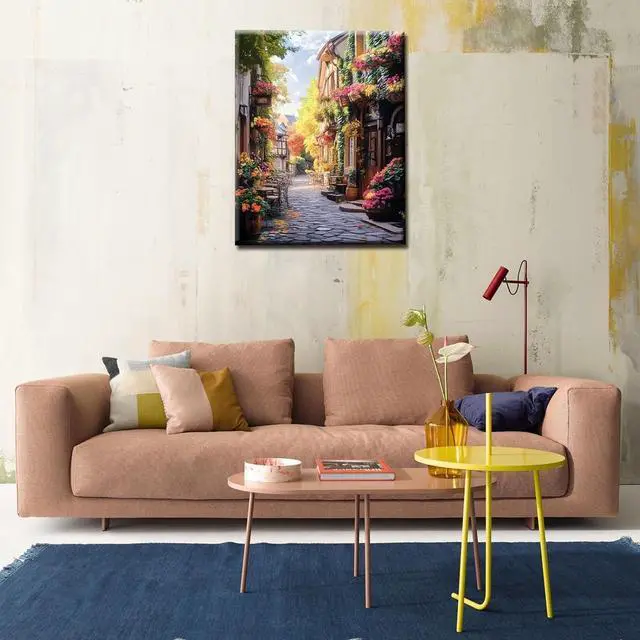 Alt view image 2 of 7 - European Architecture Town Paint by Numbers for Adults Rome Scenery DIY Oil Painting Kits for Kids Green Leaves Paintings Pictures Arts Crafts for Home Wall Decor 16x20inch Frameless