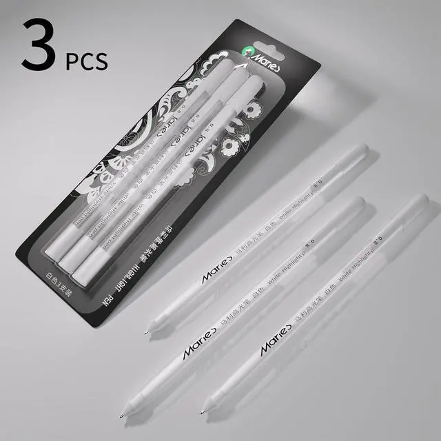 Alt view image 2 of 7 - White Gel Pen Set, 3 Pack, 1mm Gel Ink Pens Opaque White Archival Ink Pens for Black Paper Drawing, Sketching, Illustration, Card Making, Bullet Journaling