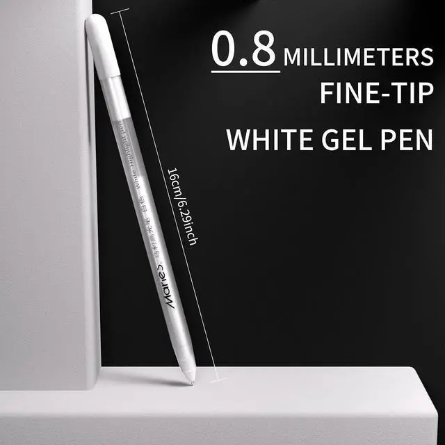 Alt view image 4 of 7 - White Gel Pen Set, 3 Pack, 1mm Gel Ink Pens Opaque White Archival Ink Pens for Black Paper Drawing, Sketching, Illustration, Card Making, Bullet Journaling