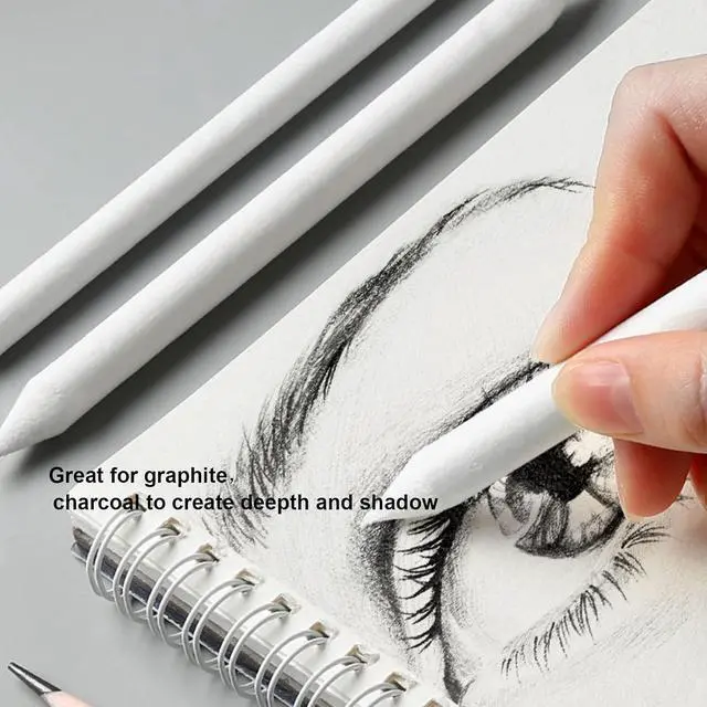 Alt view image 5 of 6 - 14 PCS Blending Stumps and Tortillions Paper Art Blenders | Sandpaper Pencil Sharpener Pointer, Compressed Charcoal Sticks, For Student Artist Sketch Drawing Shading