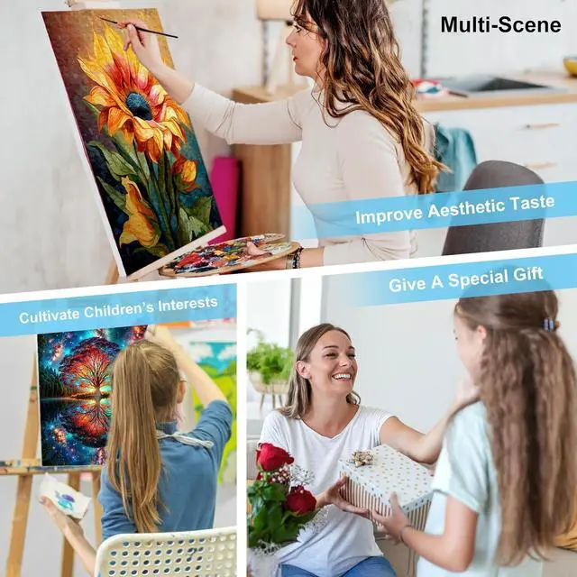 Alt view image 7 of 7 - Paint by Numbers Kit for Adults - Tree of Life Acrylic Adult Paint by Number Kits on Canvas for Beginner, Tree of Life DIY Oil Painting by Numbers for Adults Kit, Perfect for Home Decor Gift 16"x20"