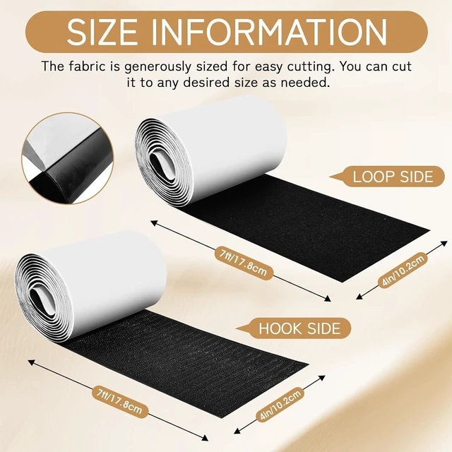 Alt view image 2 of 7 - 4Inx7F Heavy Duty Hook and Loop Tape,Non Slip Couch Cushion Gripper(Black) | Heavy Duty Hook and Loop Tape with Strong Adhesive, Nylon Self-Adhesive Heavy-Duty Tape for Furniture, Carpets, And Fabrics