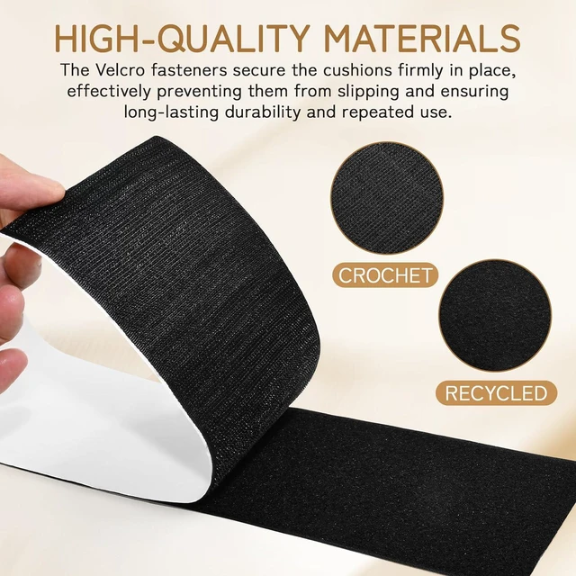 Alt view image 4 of 7 - 4Inx7F Heavy Duty Hook and Loop Tape,Non Slip Couch Cushion Gripper(Black) | Heavy Duty Hook and Loop Tape with Strong Adhesive, Nylon Self-Adhesive Heavy-Duty Tape for Furniture, Carpets, And Fabrics