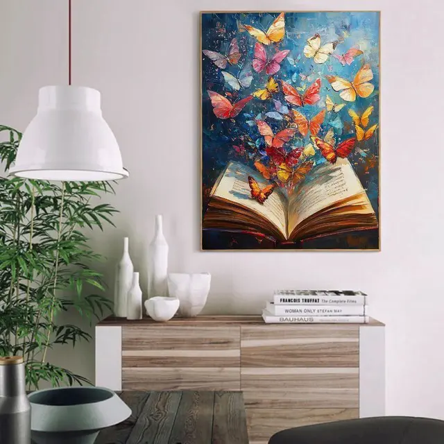 Alt view image 5 of 7 - Paint by Numbers Kit for Adults Beginner,Butterfly Book, 12X16In | DIY Paint by Number for Adults, Beginner Friendly, High-Definition Color Canvas, Stress Relief, Home Decor, Gifts, Unframed