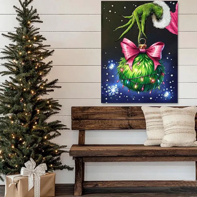 Alt view image 2 of 7 - Christmas Paint by Numbers Kit for Adults,Winter Painting by Numbers,DIY Acrylic Paint Kit for Adults Beginners Without Frame,Easy Christmas Adult Paint by Number Kits on Canvas for Decor 16x20inch