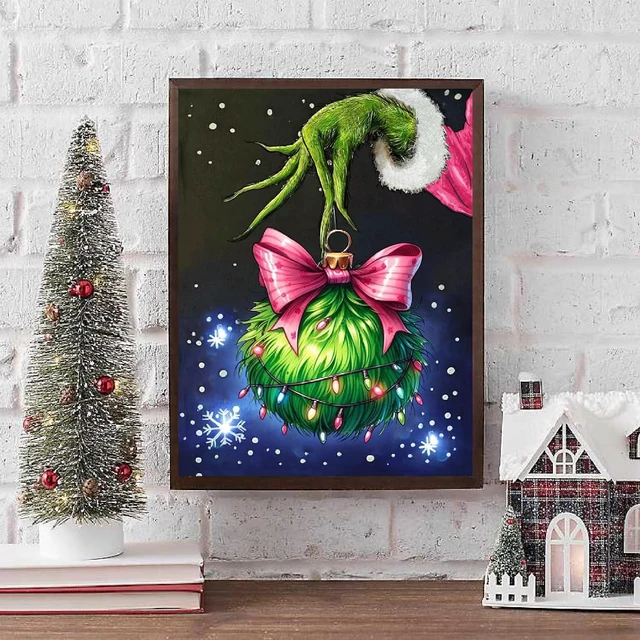 Alt view image 4 of 7 - Christmas Paint by Numbers Kit for Adults,Winter Painting by Numbers,DIY Acrylic Paint Kit for Adults Beginners Without Frame,Easy Christmas Adult Paint by Number Kits on Canvas for Decor 16x20inch