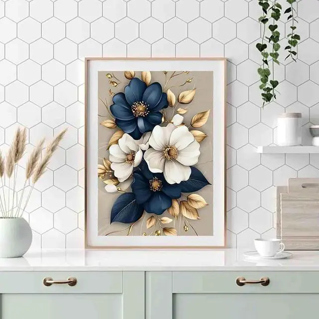 Alt view image 3 of 7 - Flower Paint by Numbers Kit for Adults Beginners 19.6X15.7 inch | Adult Paint by Numbers, Arts and Crafts for Adults, Home Wall Decor(Without Frame)