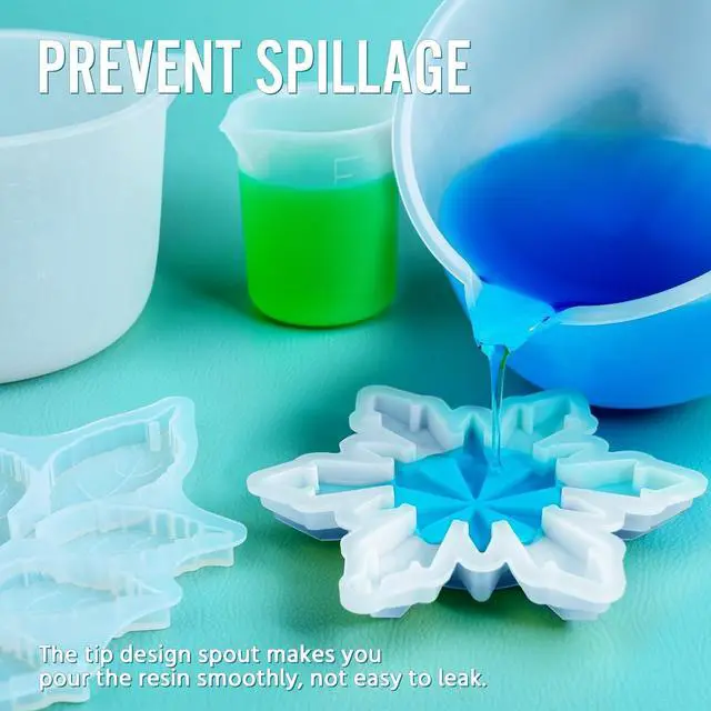 Alt view image 6 of 7 - Silicone Resin Mixing Measuring Bowls 2Pcs 600ml/20oz for Resin Supplies, Thickened Reusable Silicone Bowl Cups for Epoxy Mixing, with Stir Sticks, Jewelry Making