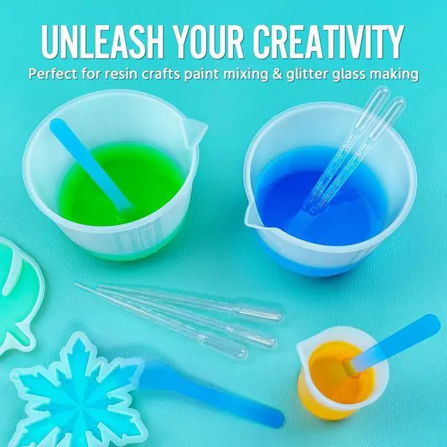 Alt view image 7 of 7 - Silicone Resin Mixing Measuring Bowls 2Pcs 600ml/20oz for Resin Supplies, Thickened Reusable Silicone Bowl Cups for Epoxy Mixing, with Stir Sticks, Jewelry Making