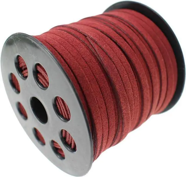 Main image of 5mm Maroon Faux Suede Leather Cord 40yd for Jewelry Crafts | The leather string lace is versatileperfect for jewelry making, dreamcatchers,necklaces, bracelets & DIY craft projects