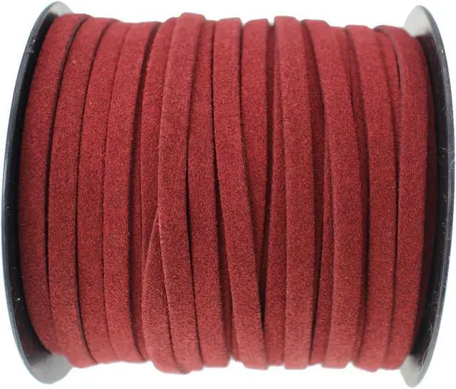 Alt view image 2 of 3 - 5mm Maroon Faux Suede Leather Cord 40yd for Jewelry Crafts | The leather string lace is versatileperfect for jewelry making, dreamcatchers,necklaces, bracelets & DIY craft projects
