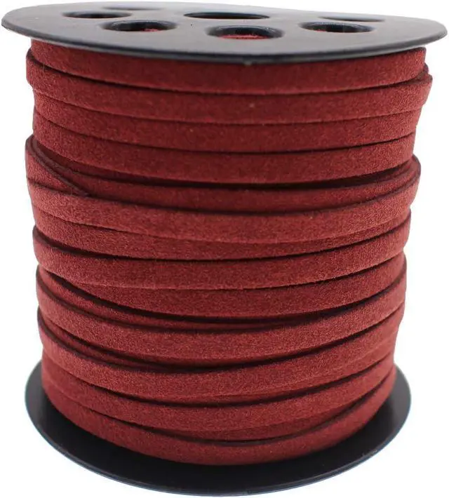 Alt view image 3 of 3 - 5mm Maroon Faux Suede Leather Cord 40yd for Jewelry Crafts | The leather string lace is versatileperfect for jewelry making, dreamcatchers,necklaces, bracelets & DIY craft projects