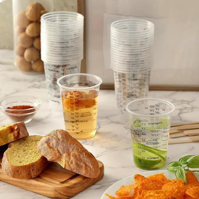 Alt view image 6 of 7 - 40PCS Measuring Mixing Cups, Little Cook 8oz Disposable Clear Plastic Resin Epoxy Paint Mixing Cups with 40pcs Wooden Stirring Sticks