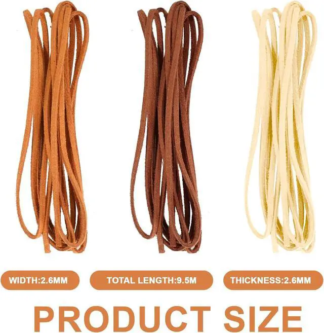 Alt view image 2 of 7 - Leather Cord String Thin Leather Cords for Jewelry Making Leathers Strings for Crafting Rope Cords Laces for Crafts Shoe Lace Jewelry Necklace Bracelet Beading 10.93 Yards