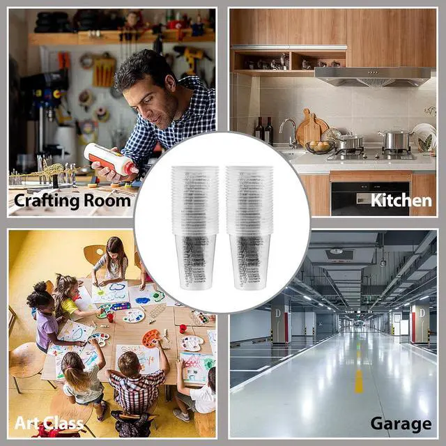 Alt view image 4 of 7 - 50PCS Resin Epoxy Mixing Cups, 8oz Clear Plastic Paint Measuring Cups with 50pcs Wooden Stirring Sticks for Epoxy Resins, Mixing Paint, Pigments, Resins
