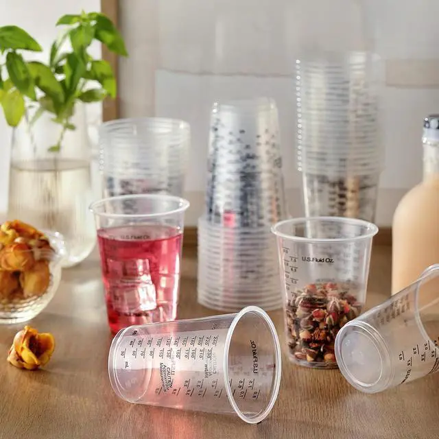 Alt view image 6 of 7 - 50PCS Resin Epoxy Mixing Cups, 8oz Clear Plastic Paint Measuring Cups with 50pcs Wooden Stirring Sticks for Epoxy Resins, Mixing Paint, Pigments, Resins