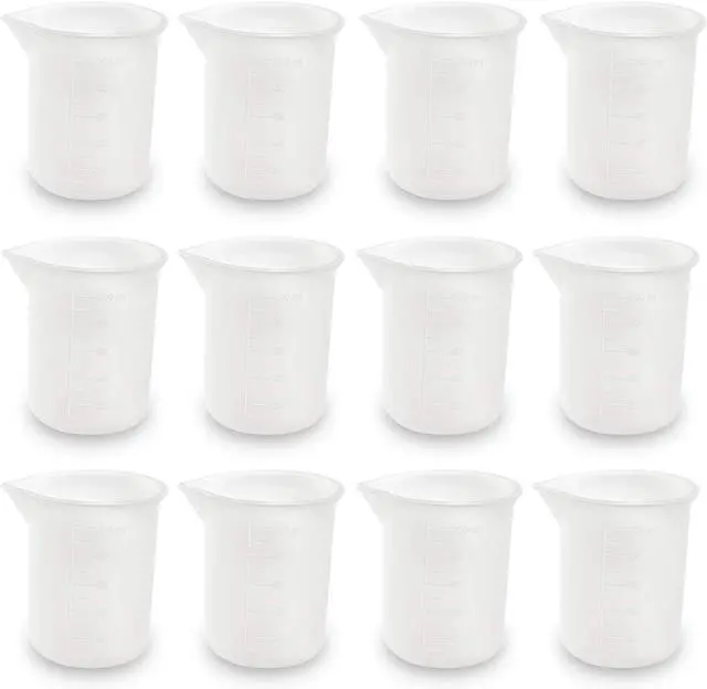 Main image of 12 Pieces 100 ml Silicone Measuring Cup DIY Resin Glue Tools Beaker for Making Handmade Craft Nonstick Silicone Mixing Cups