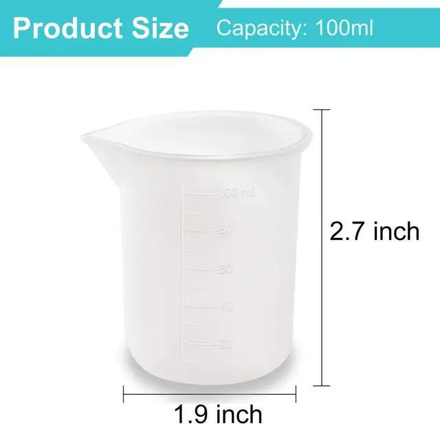 Alt view image 2 of 7 - 12 Pieces 100 ml Silicone Measuring Cup DIY Resin Glue Tools Beaker for Making Handmade Craft Nonstick Silicone Mixing Cups