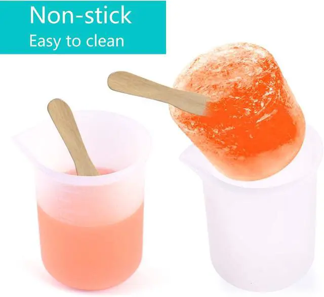 Alt view image 5 of 7 - 12 Pieces 100 ml Silicone Measuring Cup DIY Resin Glue Tools Beaker for Making Handmade Craft Nonstick Silicone Mixing Cups