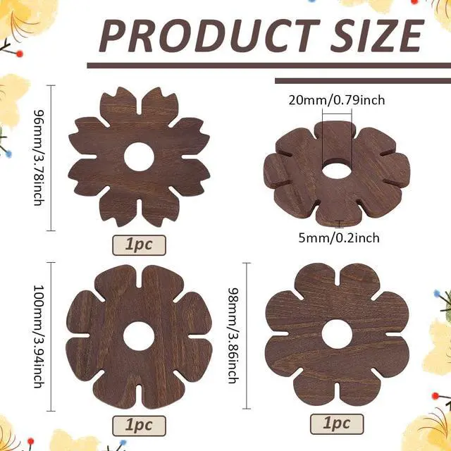 Alt view image 2 of 5 - 3 Styles Kumihimo Disk, 8 Slots Black Weaving Plate Wood Braiding Disk Hand Rope Braiding Plate Board Wooden Beading Cord Disc for Friendship Bracelets Knitting Crafting