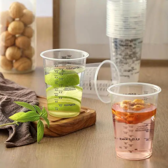 Alt view image 7 of 7 - 20pcs 8oz Graduated Clear Plastic Measuring Mixing Cups with 20pcs Wooden Stirring Sticks for Mixing Paint, Pigments, Epoxy Resins
