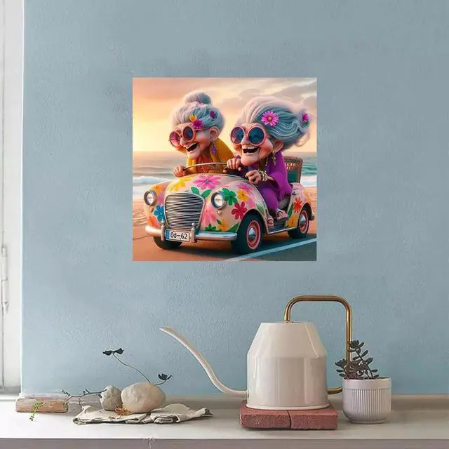Alt view image 3 of 7 - Grandmother Paint by Numbers Kits for Adults,Car Easy Adult Painting by Number on Canvas for Beginner, DIY Watercolor Painting for Gift Home Decor Relax. (car)