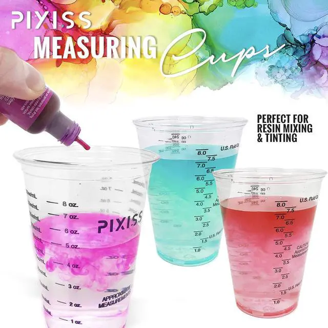 Alt view image 2 of 7 - Disposable Epoxy Resin Mixing Cups with Measurements (20-Pack) Mixing Cups for Epoxy Resin, Epoxy Mixing Containers, Epoxy Cups For Epoxy Measuring Cups - 20 Resin Mixing Sticks