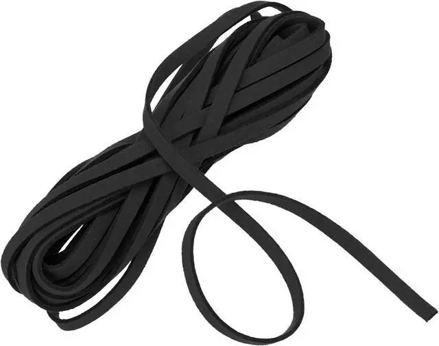 Main image of Faux Suede Leather Cord 5mm x 5.5 Yards Flat Leather String Thin Leather Strip Lace for Necklace Bracelet Beading Jewelry Making Arts Crafts (Black, 5m)