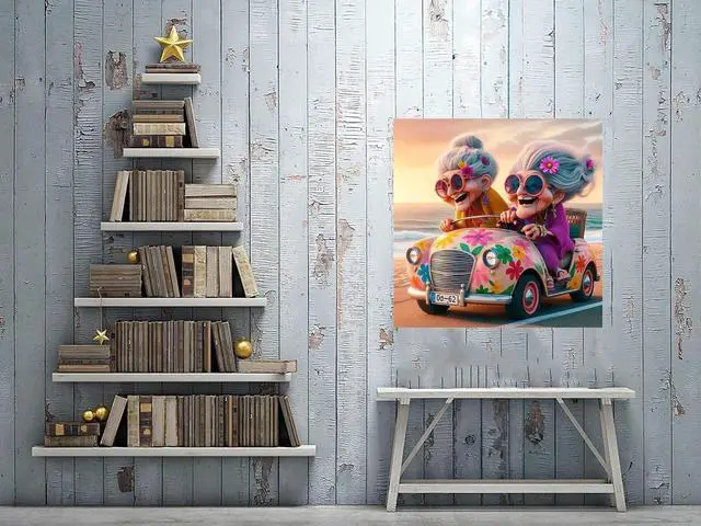 Alt view image 7 of 7 - Grandmother Paint by Numbers Kits for Adults,Car Easy Adult Painting by Number on Canvas for Beginner, DIY Watercolor Painting for Gift Home Decor Relax. (car)