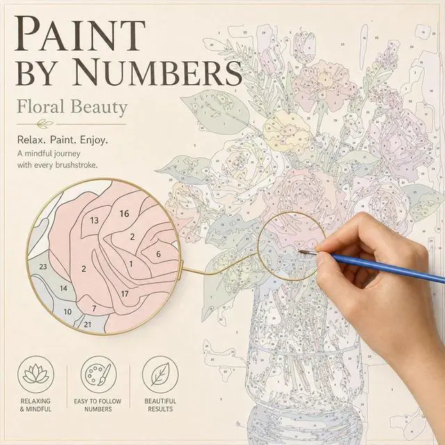 Alt view image 5 of 7 - Paint by Numbers Kit for Adults - Sunflowers DIY Paint by Number Canvas Art Kit, 16x20 in Oil Painting by Nubmers Kit for Relaxation and Home Decor, Acrylic Paint Set