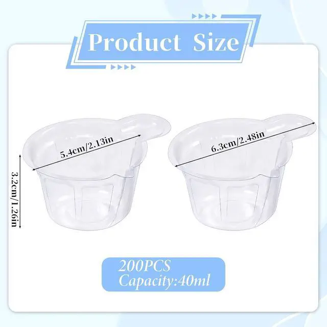 Alt view image 2 of 6 - 200Pcs 40ml Disposable Plastic Resin Mixing Cups Multipurpose Dispensing Cup for Mixing Paint, Stain, Epoxy, Resin (Clear)