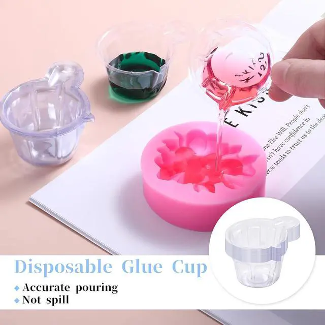 Alt view image 3 of 6 - 200Pcs 40ml Disposable Plastic Resin Mixing Cups Multipurpose Dispensing Cup for Mixing Paint, Stain, Epoxy, Resin (Clear)