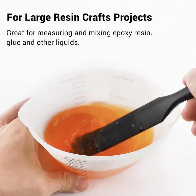 Alt view image 5 of 7 - 500ml Large Silicone Measuring Cups, 2-Cup Resin Mixing & Pouring Cups for Epoxy, Resin Jewelry Making, Nonstick Reusable Craft Measuring Cups, 16 oz, Set of 2