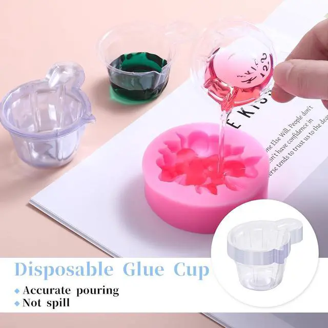 Alt view image 4 of 7 - 100Pcs 40ml Disposable Plastic Resin Mixing Cups Multipurpose Dispensing Cup for Mixing Paint, Stain, Epoxy, Resin (Clear)