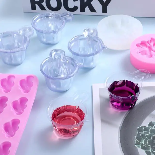 Alt view image 6 of 7 - 100Pcs 40ml Disposable Plastic Resin Mixing Cups Multipurpose Dispensing Cup for Mixing Paint, Stain, Epoxy, Resin (Clear)