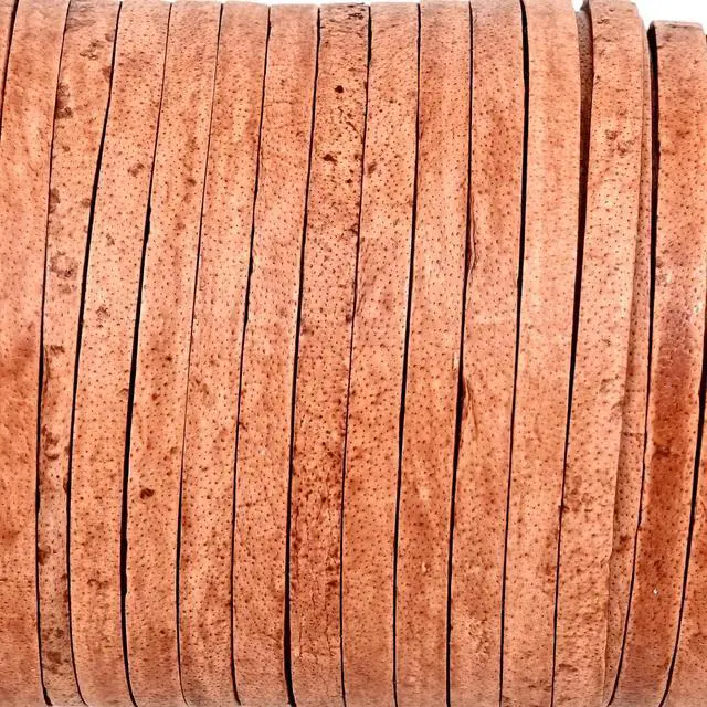 Alt view image 4 of 5 - 3mm Leather Cord, 1/8 inch Leather String Cord for Shoe Laces, Necklace, Bracelets, Jewelry Making, Crafting (3mm Light Brown Distressed 5Mtr)