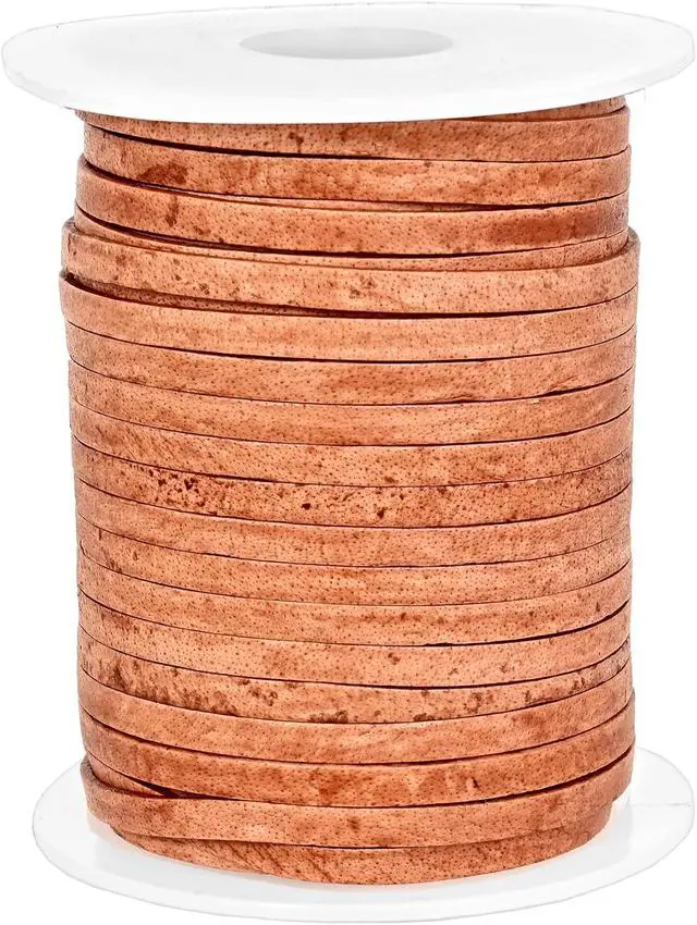 Alt view image 3 of 5 - 3mm Leather Cord, 1/8 inch Leather String Cord for Shoe Laces, Necklace, Bracelets, Jewelry Making, Crafting (3mm Light Brown Distressed 5Mtr)
