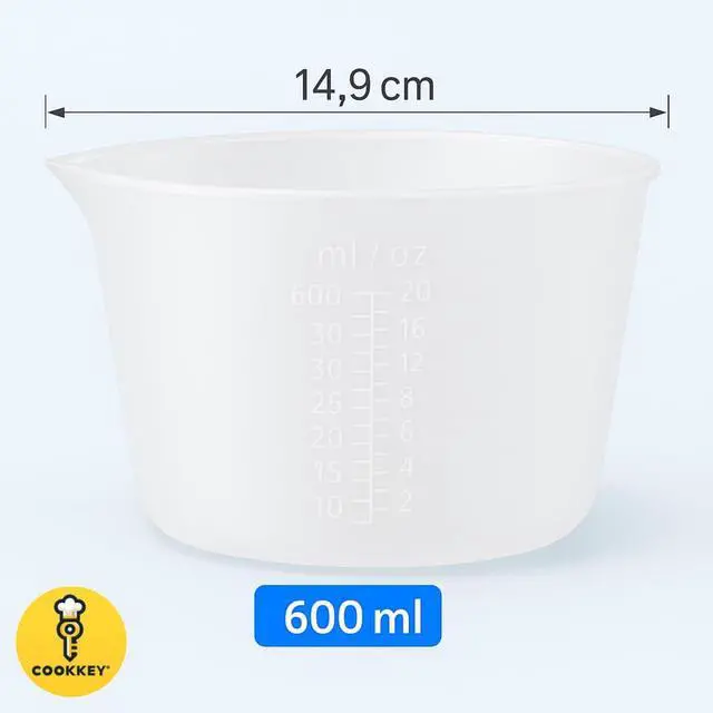 Alt view image 7 of 7 - 4-Pack Silicone Measuring Cups for Resin 600ml, 350ml, 250ml Reusable Non-Stick Mixing Cups with Accurate Scale for Crafts, Baking, and DIY Projects -