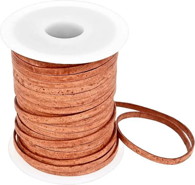 Alt view image 5 of 5 - 3mm Leather Cord, 1/8 inch Leather String Cord for Shoe Laces, Necklace, Bracelets, Jewelry Making, Crafting (3mm Light Brown Distressed 5Mtr)