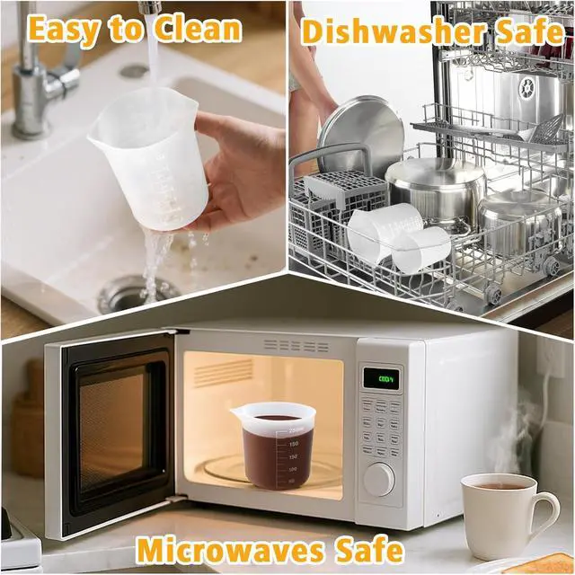 Alt view image 6 of 7 - Silicone Cups for Melting Chocolate, 4PCS Silicone Measuring Cups with 250 & 350ml Capacity, Reusable Baking Supplies for DIY Chocolate Molds