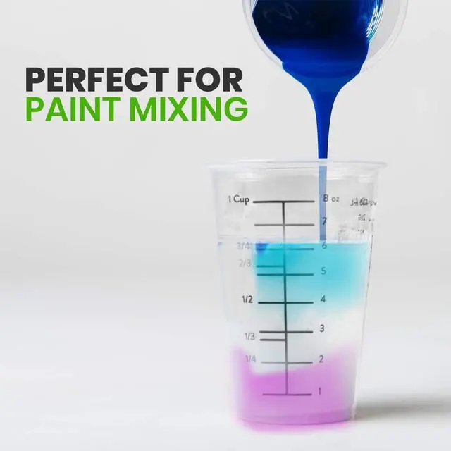 Alt view image 5 of 7 - Disposable Measuring Cups for Resin - Pack of 20 8oz Clear Plastic Measuring Cup for Epoxy Resin, Stain, Paint Mixing - Half Pint Reusable Multipurpose Mixing Cups for Cooking and Baking
