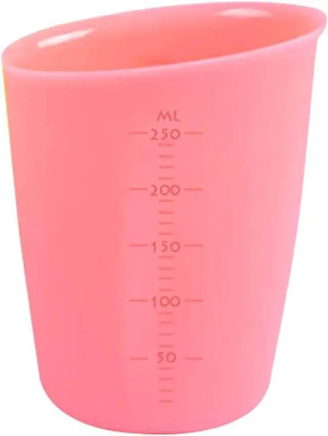 Main image of 1 Pack Soft Silicone Measuring Cups with Marked 250ml, Flexible Extruded and Poured Double Scale Baking Cups - for Cooking, Resin Mixing, Coffee,Butter, Chocolate, or DIY Projects (Pink)