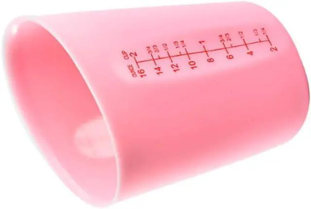Alt view image 3 of 7 - 1 Pack Soft Silicone Measuring Cups with Marked 250ml, Flexible Extruded and Poured Double Scale Baking Cups - for Cooking, Resin Mixing, Coffee,Butter, Chocolate, or DIY Projects (Pink)
