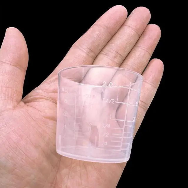 Alt view image 2 of 6 - 30 Pcs Plastic Graduated Cups, 60ml/2oz Clear Scale Cups | Transparent Experiment Measuring Cup with 50 Pcs Wooden Stirring Sticks for Epoxy, Resin, Stain, Mixing Paint