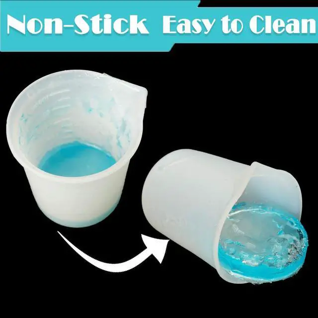 Alt view image 3 of 7 - 10 PCS 100ml Silicone Measuring Cups for Resin Non-Stick Mixing Cups Glue Tools, Precise Scale Toning Cups for Resin DIY Craft Jewelry Making