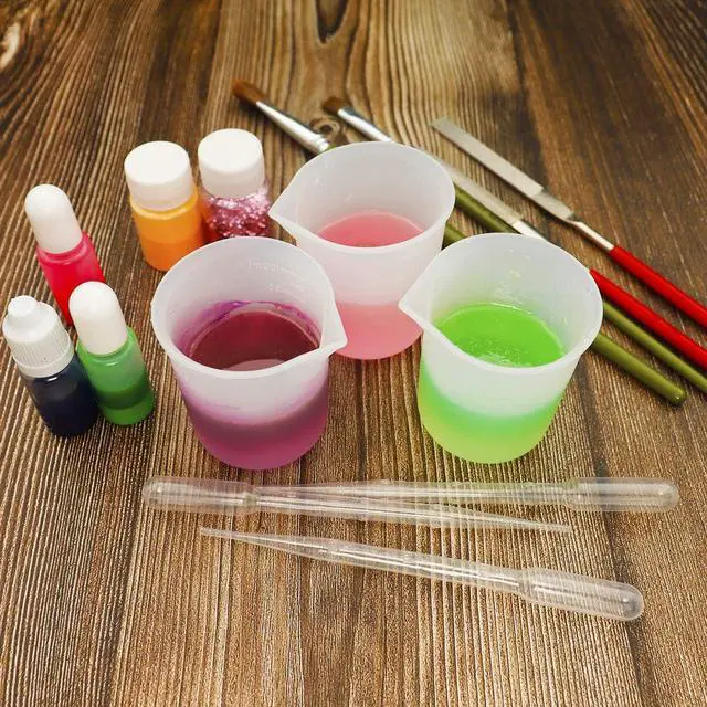 Alt view image 5 of 7 - 10 PCS 100ml Silicone Measuring Cups for Resin Non-Stick Mixing Cups Glue Tools, Precise Scale Toning Cups for Resin DIY Craft Jewelry Making