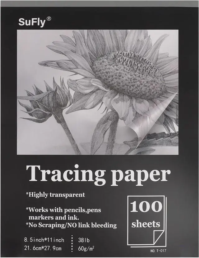 Main image of Tracing Paper Pad 8.5"x 11", Transparent Vellum Paper_100 Sheets_38Lb | Tracing Paper for Drawing, Clear Trace Paper Pad for Pencil, Marker and Ink, Made for Trace Images, Sketching and Overlays